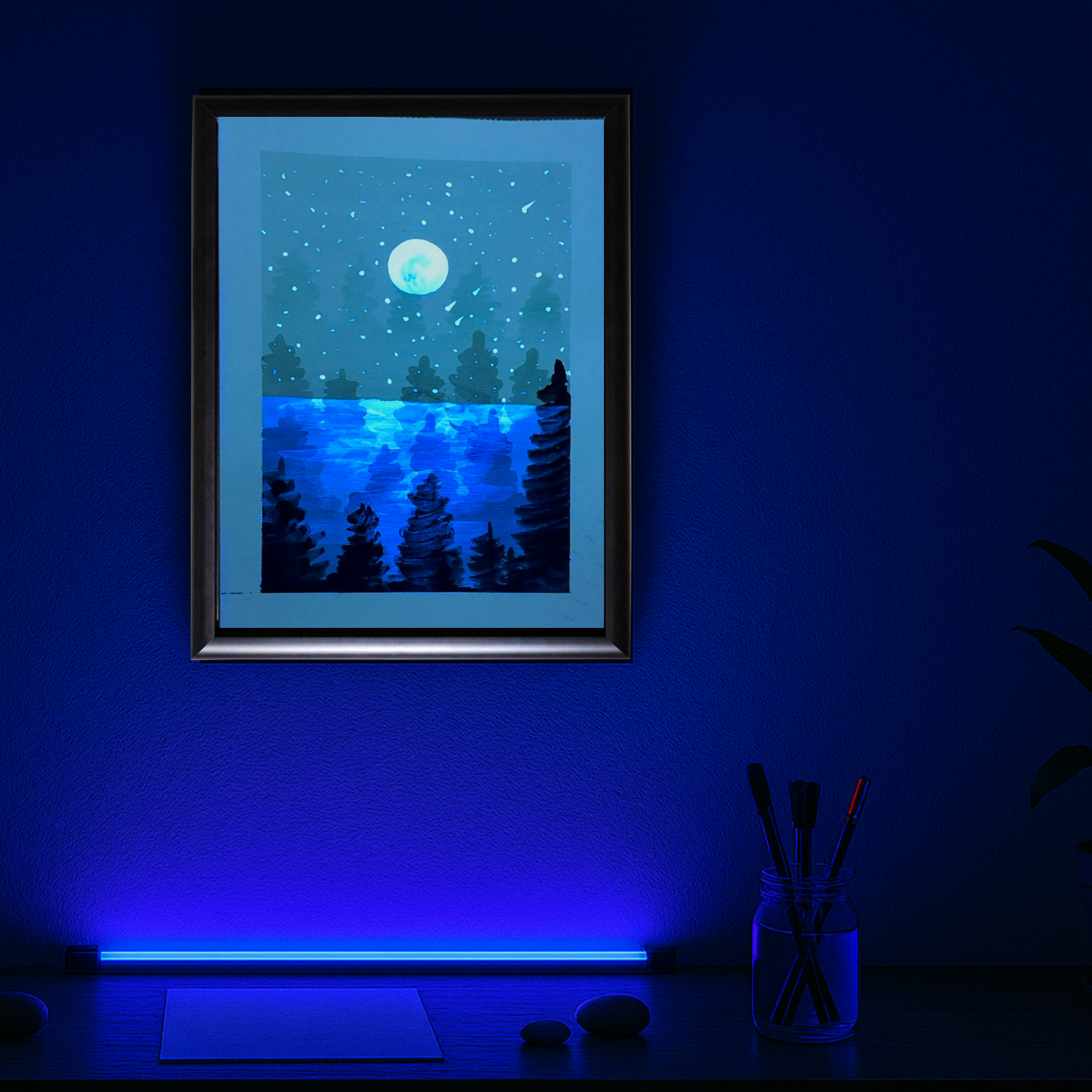 glow in the dark painting with children