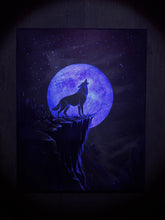 uv svitici obraz vlka glowing wolf painting