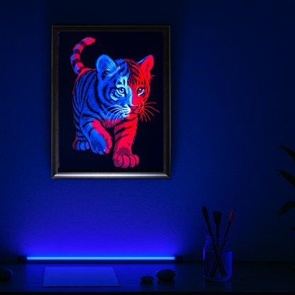 glow in the dark tiger uv painting
