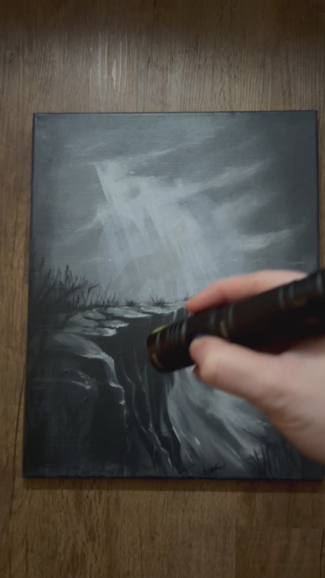 uv malování svitici malovaný obraz vlka glow in the dark wolf