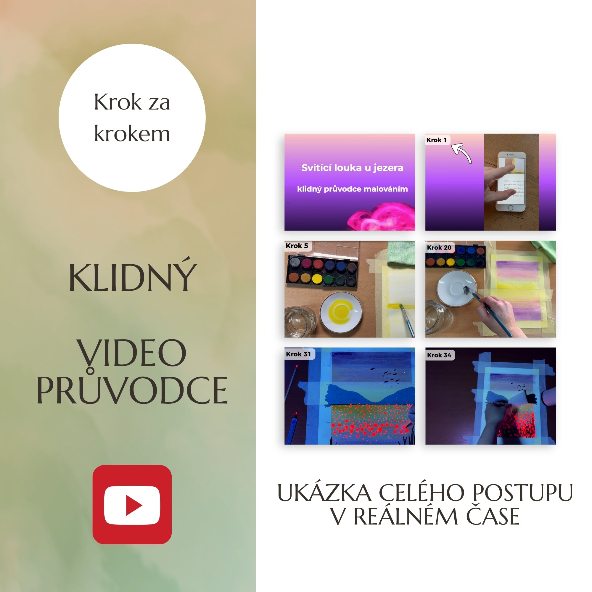 navod jak namalovat svitici obraz s detmi